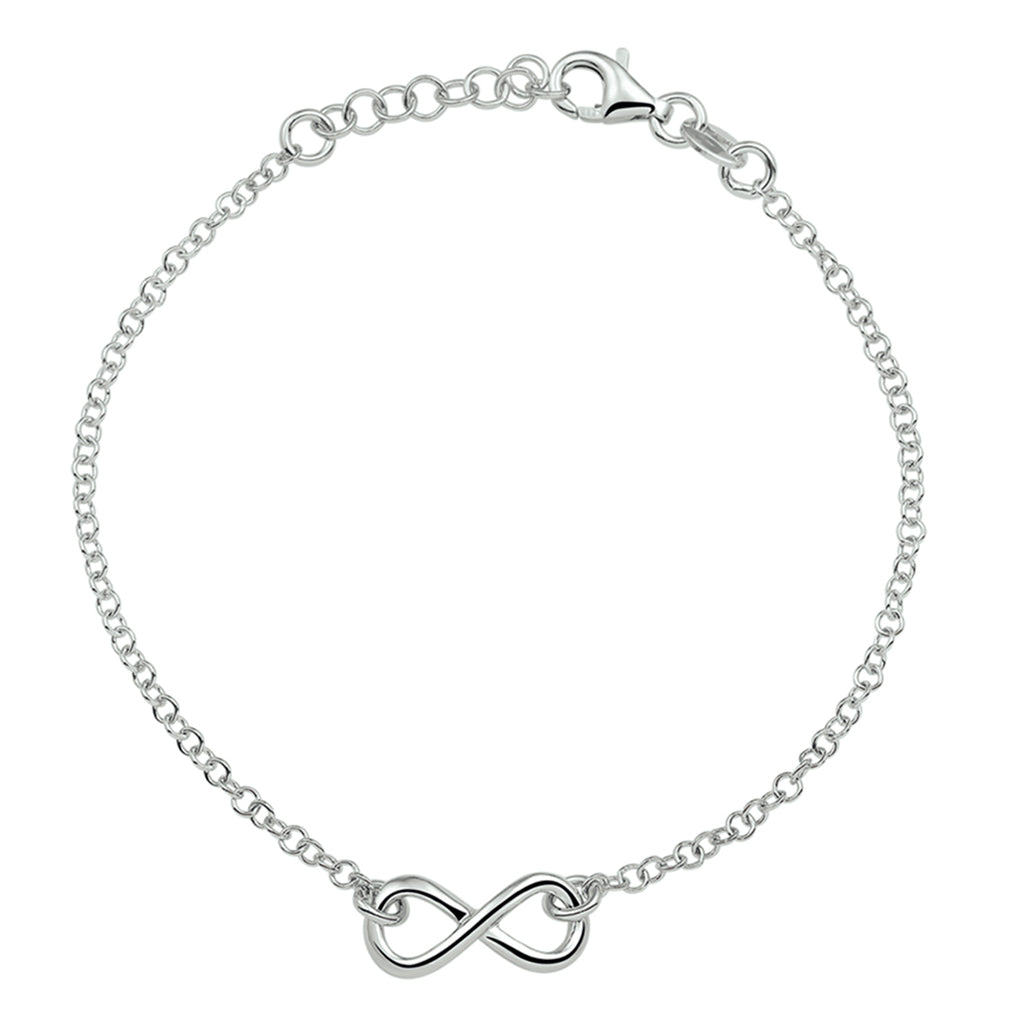 Armband Infinity 2,0 mm 17 + 2 cm Silber rhodiniert