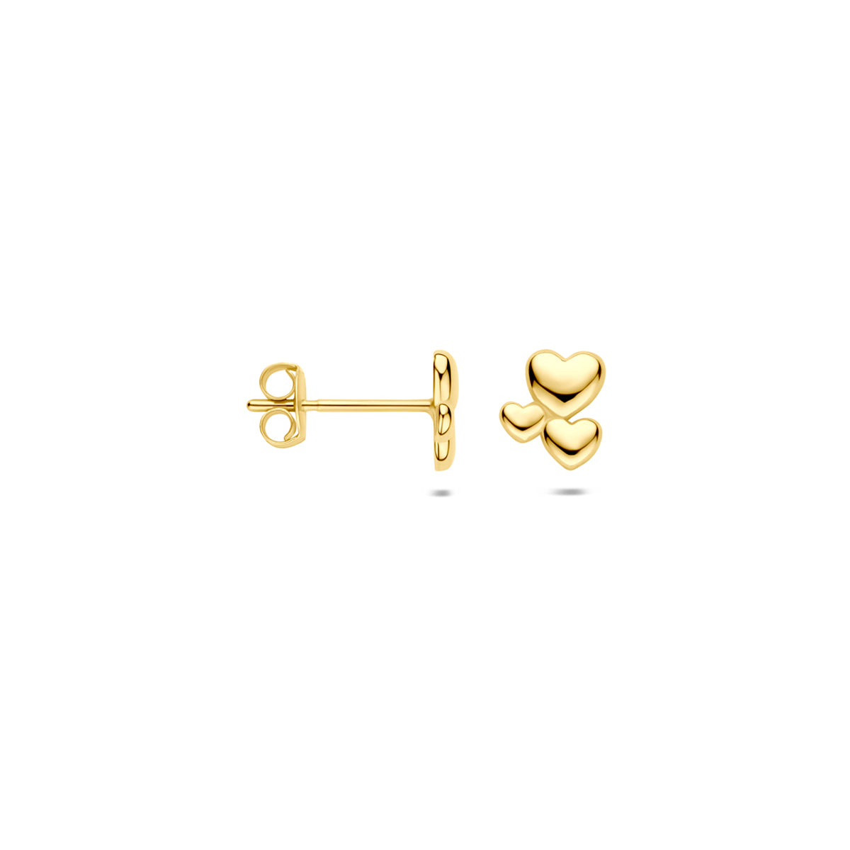 9k oorknoppen hartjes 6 mm 9K geel