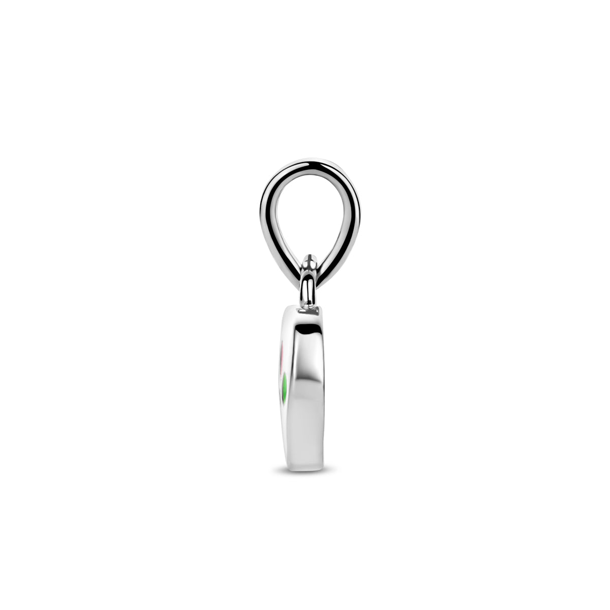 Anhänger Emaille Herz Hundepfoten 13 mm Silber rhodiniert