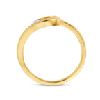 ring zirkonia 14K geelgoud - druppel/komma/pegel