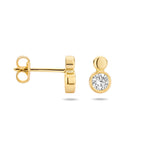 oorknoppen zirkonia 14K geelgoud