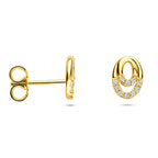 Ohrstecker Zirkonia 8 mm 14K Gelbgold