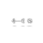 oorknoppen zirkonia 14K witgoud