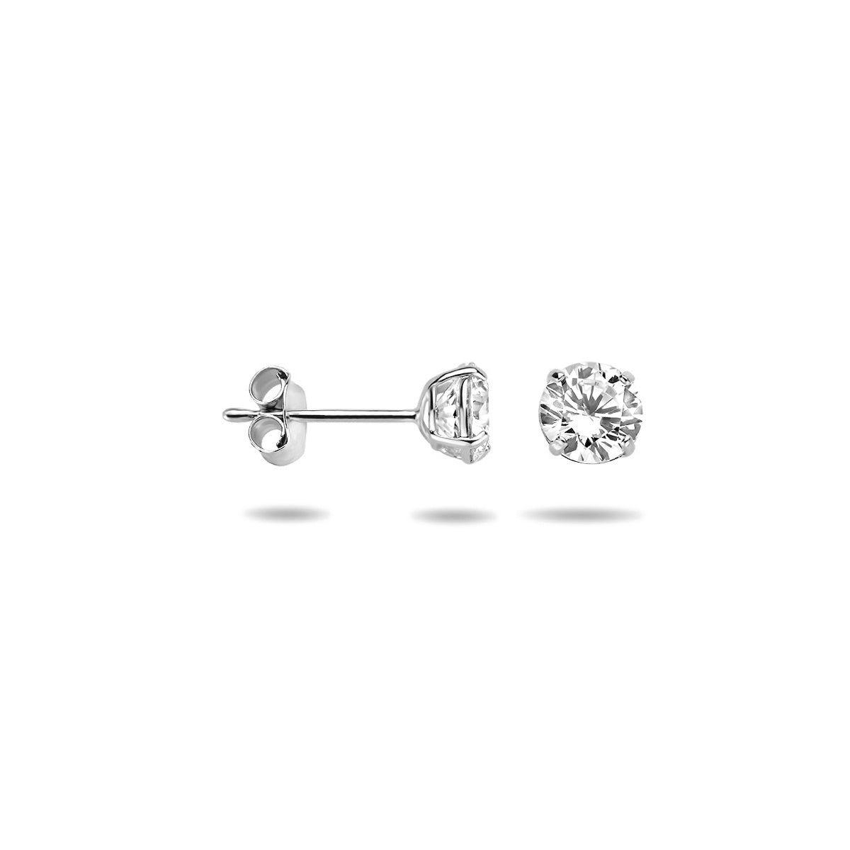 oorknoppen zirkonia 14K witgoud