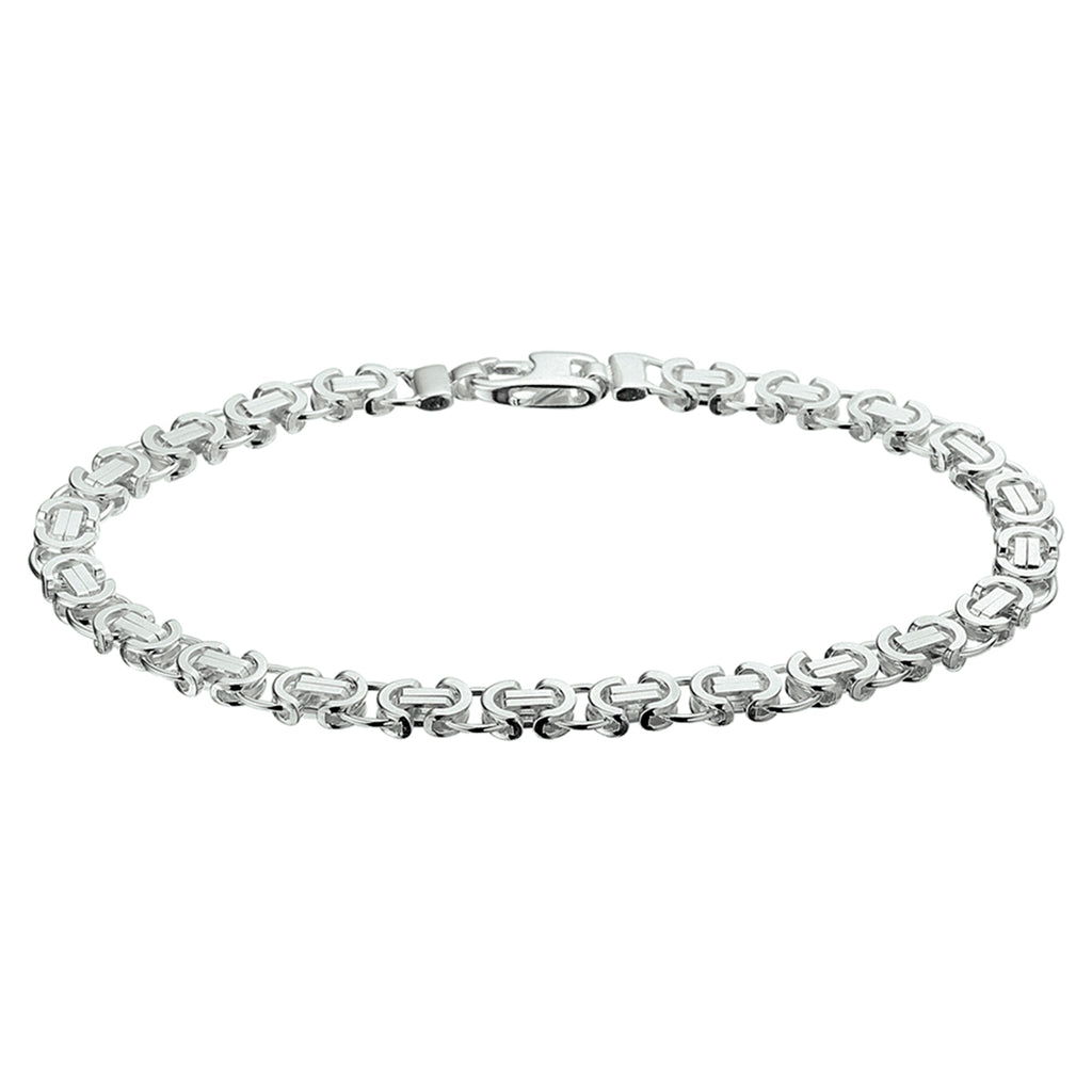 Armband König flach 5,5 mm 20 cm Silber rhodiniert