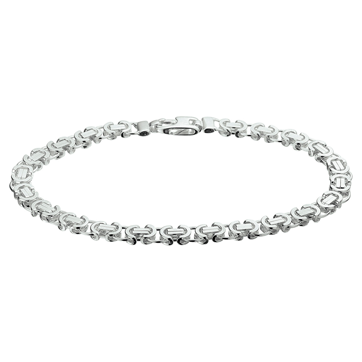 Armband König flach 5,5 mm 20 cm Silber rhodiniert