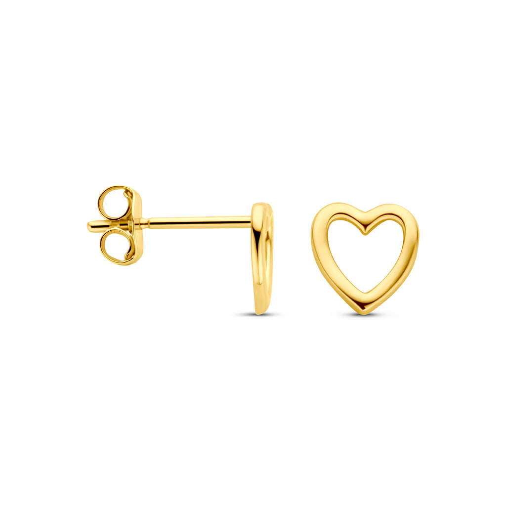 Ohrstecker Herz 6 mm 14K Gelbgold