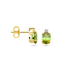 oorknoppen toermalijn en diamant 0.04ct (2x 0.02ct) h si 14K geelgoud - ovaal