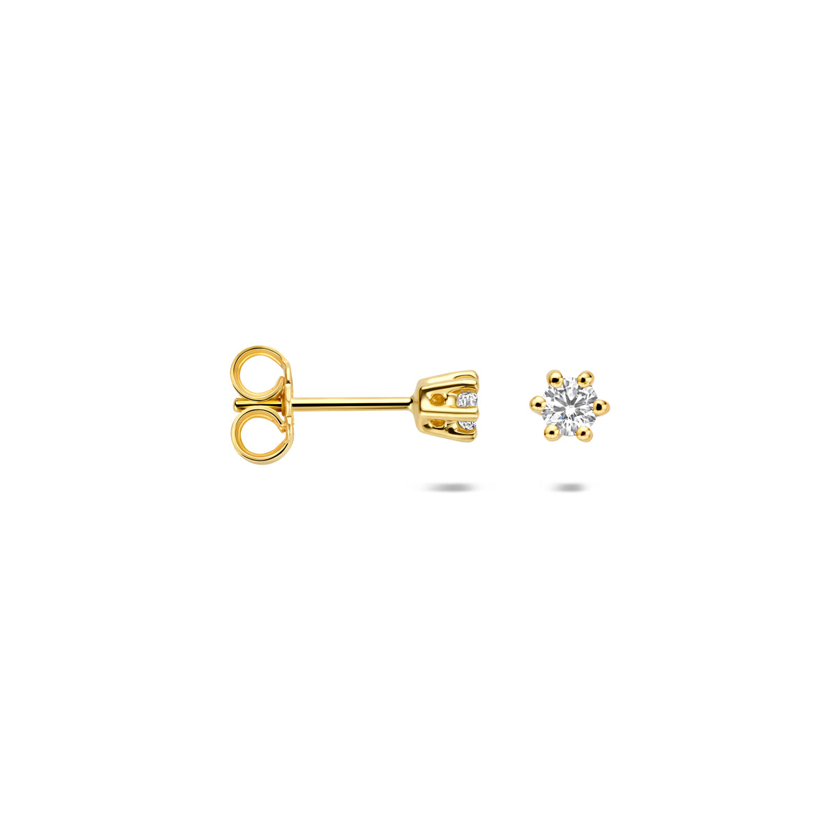 Ohrstecker Lab grown Diamant 0.20ct (2x 0.10ct) G VS 3,5 mm 14K Gelbgold