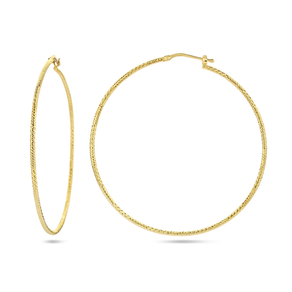 oorringen 1,5 mm ronde buis gediamanteerd 1 micron zilver verguld (geel)