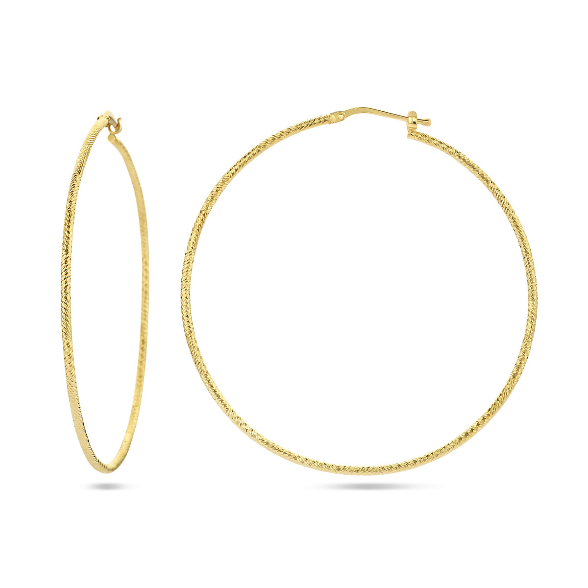 oorringen 1,5 mm ronde buis gediamanteerd 1 micron zilver verguld (geel)