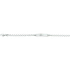 Gravurarmband Ankerplatte mit Herzchen 5,0 mm 16 - 18 cm Silber Weiß