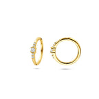 oorringen zirkonia 12 mm 14K geelgoud