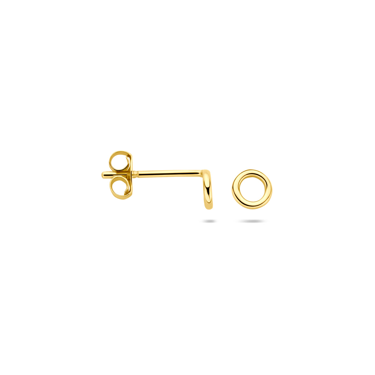 oorknoppen rondje 4 mm 14K geelgoud