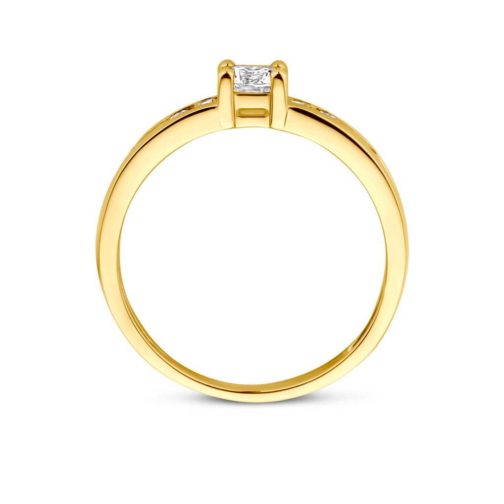 ring zirkonia 14K geelgoud