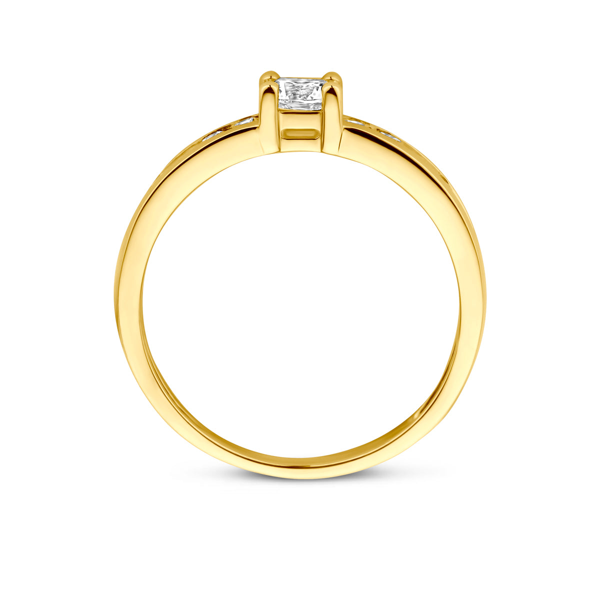 ring zirkonia 14K geelgoud