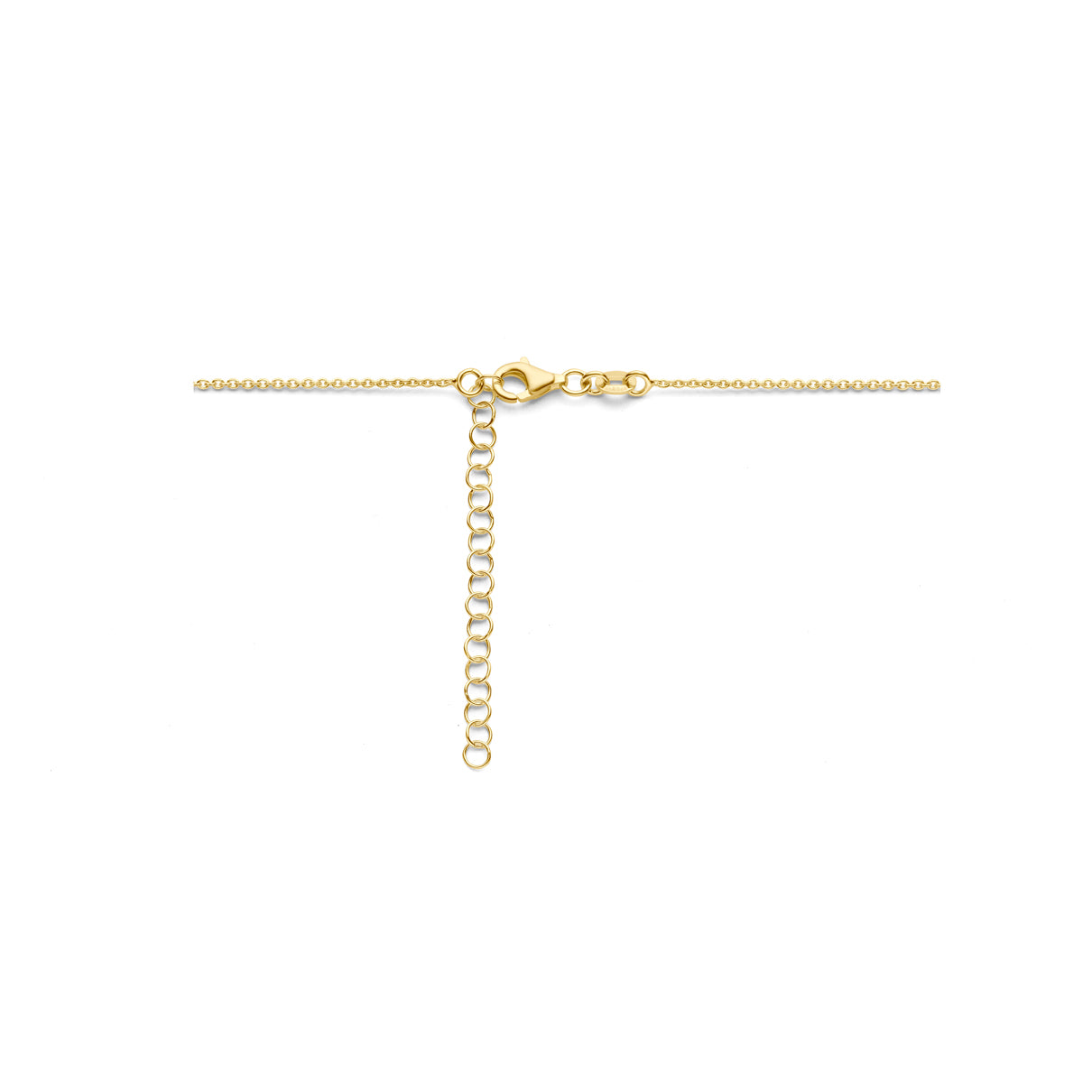 collier hart 1,5 mm 40 + 5 cm 3 micron zilver verguld (geel)
