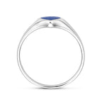 Ring Herz Lapislazuli Silber rhodiniert