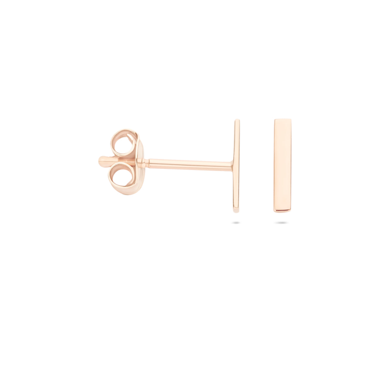 oorknoppen balkje 14K roségoud