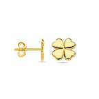 Ohrstecker Kleeblatt 7 mm 14K Gelbgold