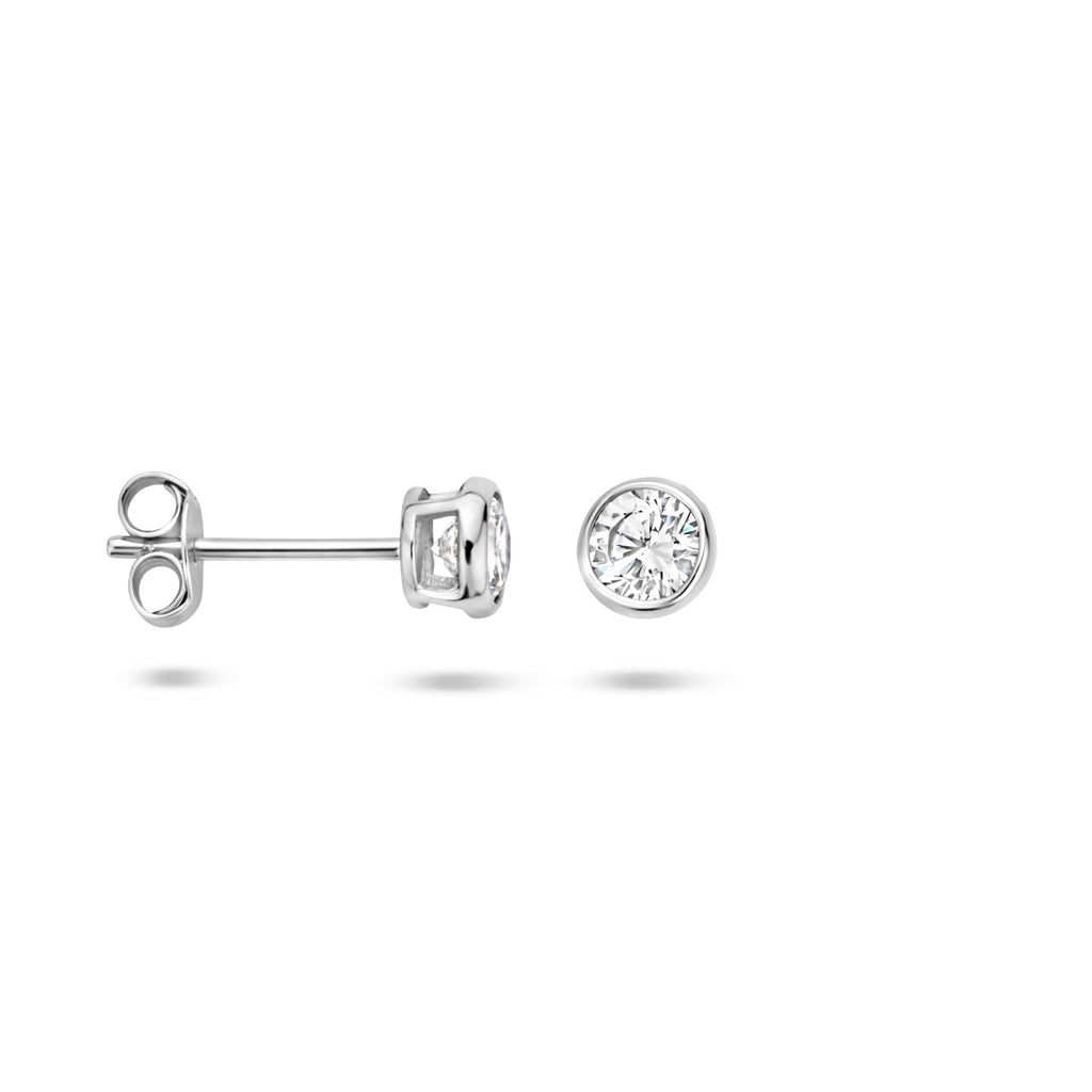 Ohrstecker Zirkonia Silber rhodiniert