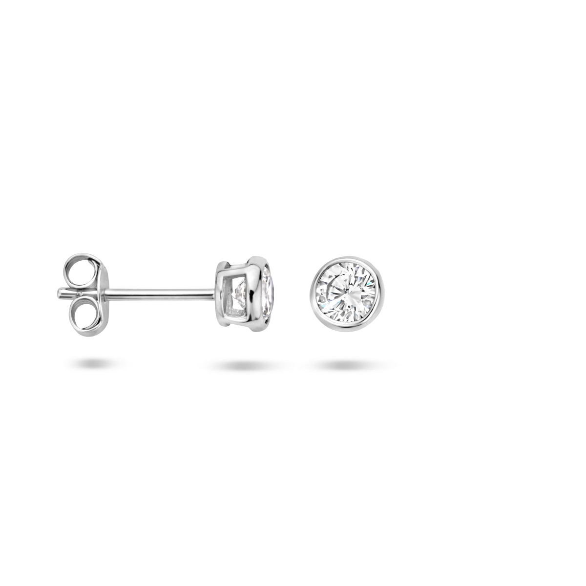 Ohrstecker Zirkonia Silber rhodiniert
