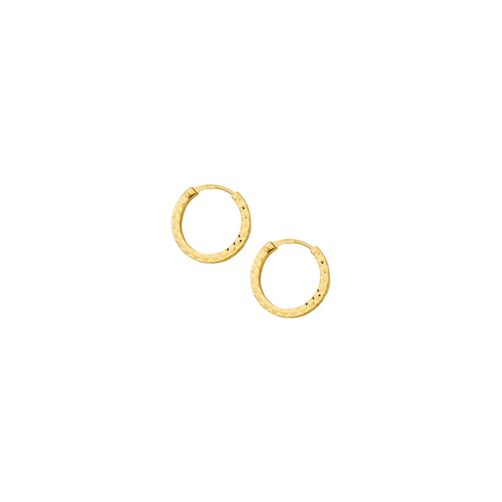 Ohrringe 1,5 mm diamantiert 14K Gelbgold