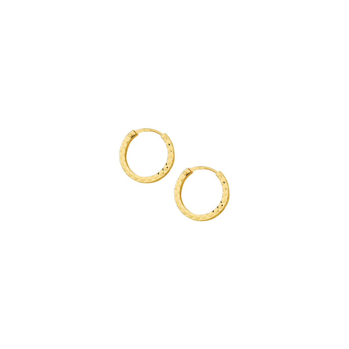 Ohrringe 1,5 mm diamantiert 14K Gelbgold