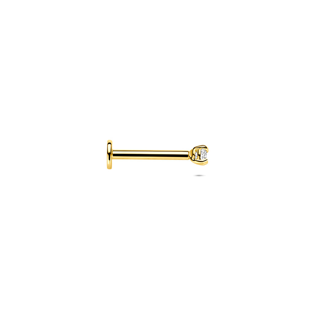 flat back piercing zirkonia 2 mm 14K geelgoud