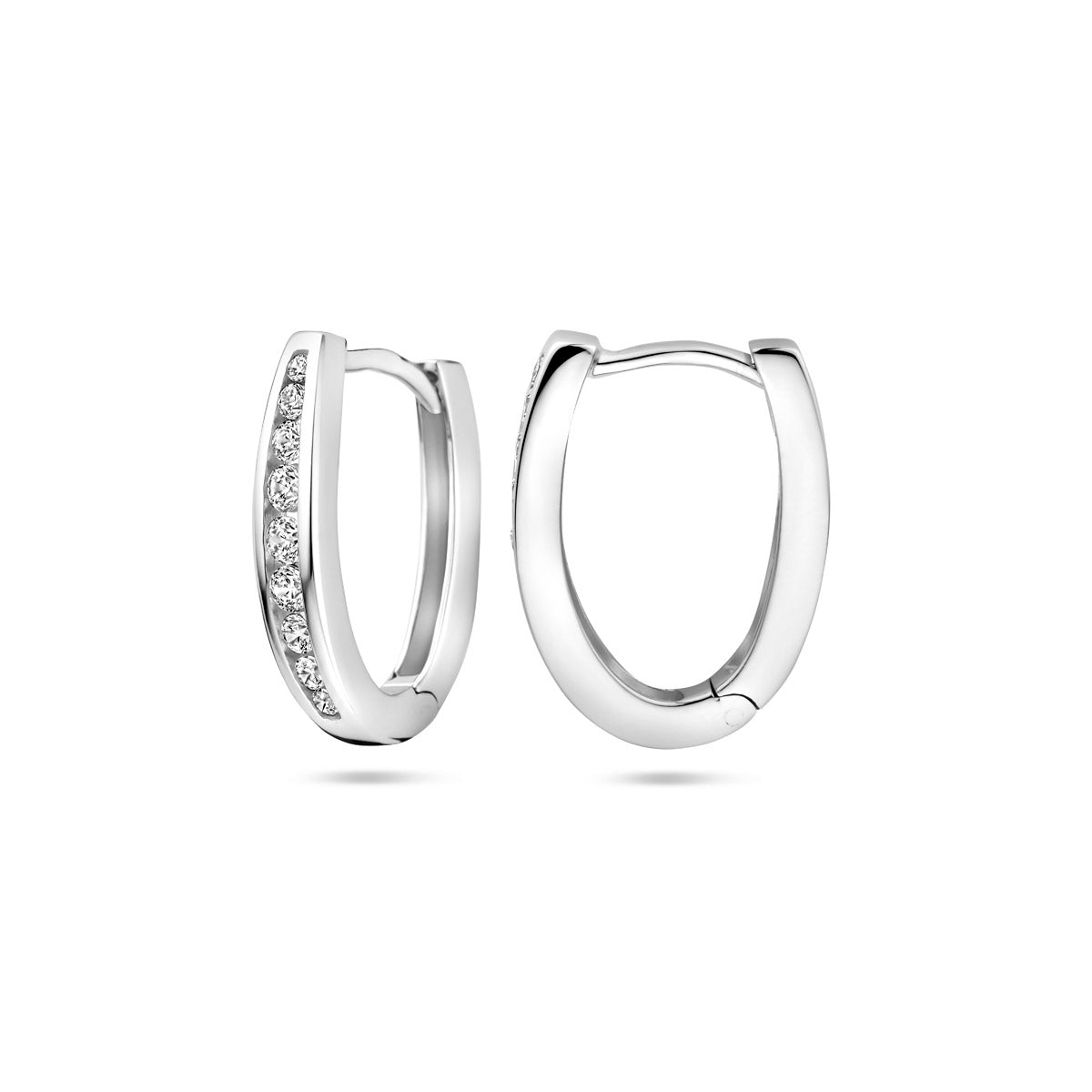 klapoorringen zirkonia 16,5 mm zilver gerhodineerd