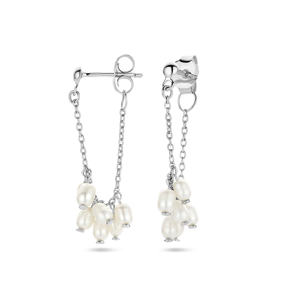 oorhangers parels zilver gerhodineerd
