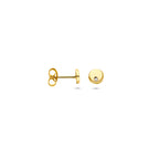 oorknoppen zirkonia 4,5 mm 14K geelgoud
