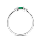 Ring aus weißem und grünem Zirkonia, Silber rhodiniert