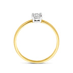 ring zirkonia 14K bicolor goud geel/wit