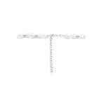 Halskette Perlen und Kugeln 6,5 mm 41 + 5 cm Silber rhodiniert