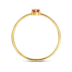 Ring mit Geburtsstein, rosafarbenem Turmalin, 14. Oktober, Gelbgold