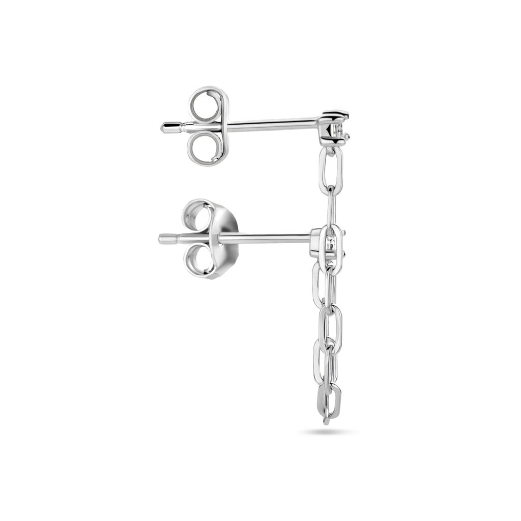 Ohrstecker einzeln, Silber rhodiniert