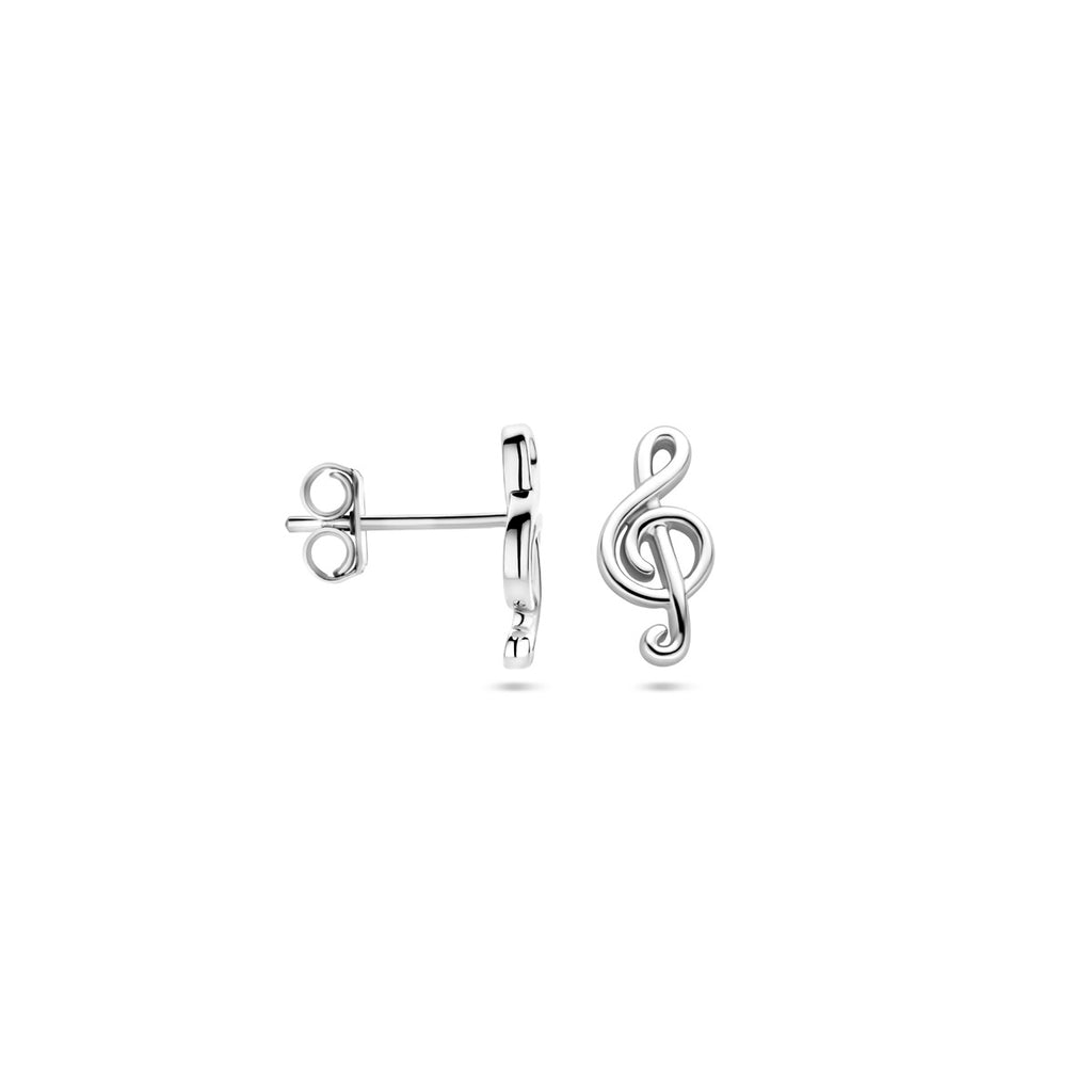Ohrstecker Musiknote 12 mm rhodiniertes Silber