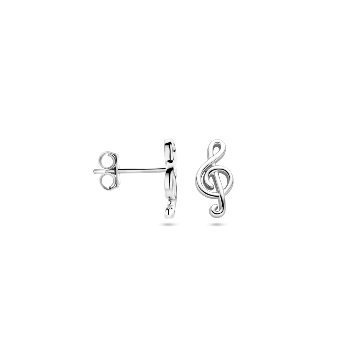 Ohrstecker Musiknote 12 mm rhodiniertes Silber