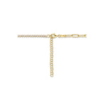 combi-collier en paperclip ronde buis 40 + 5 cm 1 micron zilver verguld (geel)