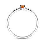 Ring mit Geburtsstein November Citrin rhodiniert Sterlingsilber
