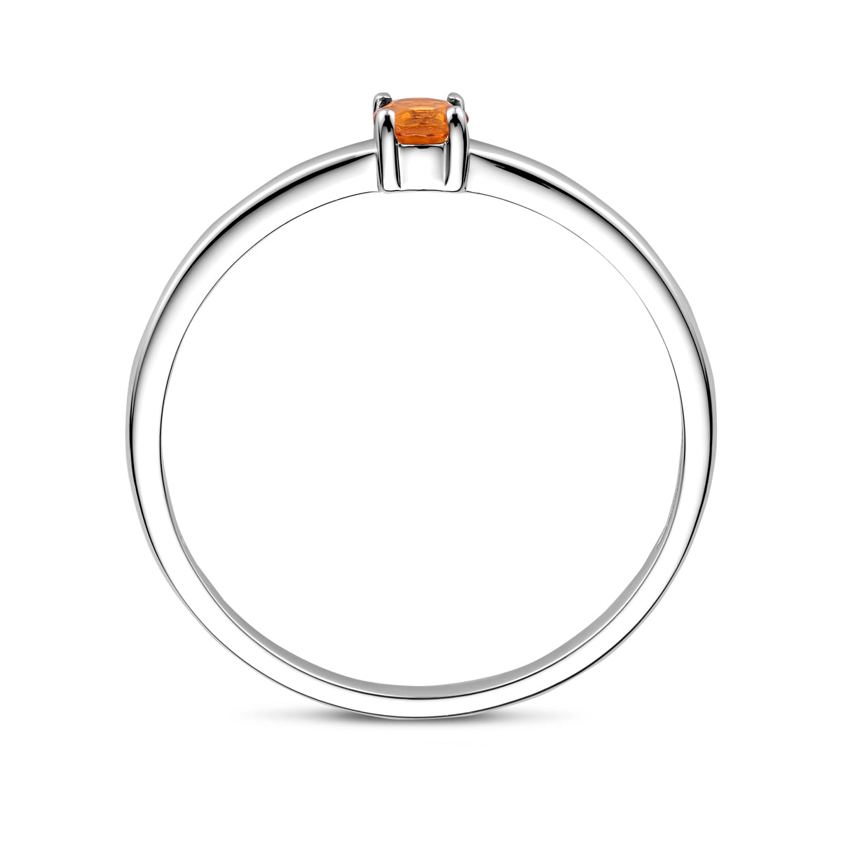 Ring mit Geburtsstein November Citrin rhodiniert Sterlingsilber