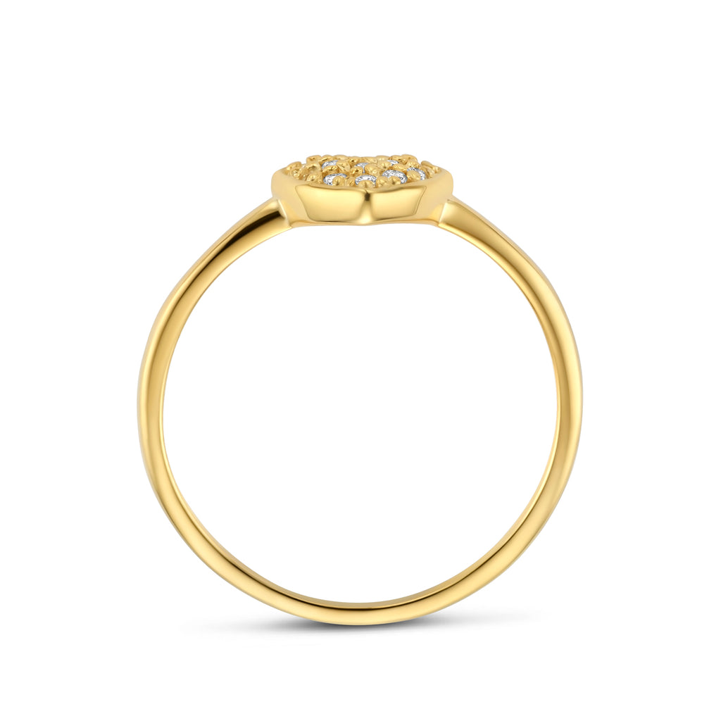 ring hartje diamant 0.10ct h si 14K geelgoud