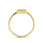 ring hartje diamant 0.10ct h si 14K geelgoud