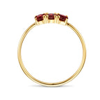 Ring-Trilogie Granat 14K Gelbgold