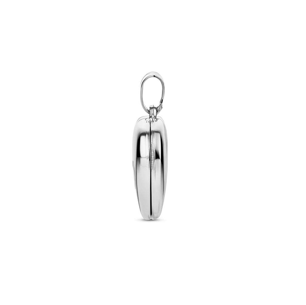 medaillon hart poli/mat 15,5 mm zilver gerhodineerd