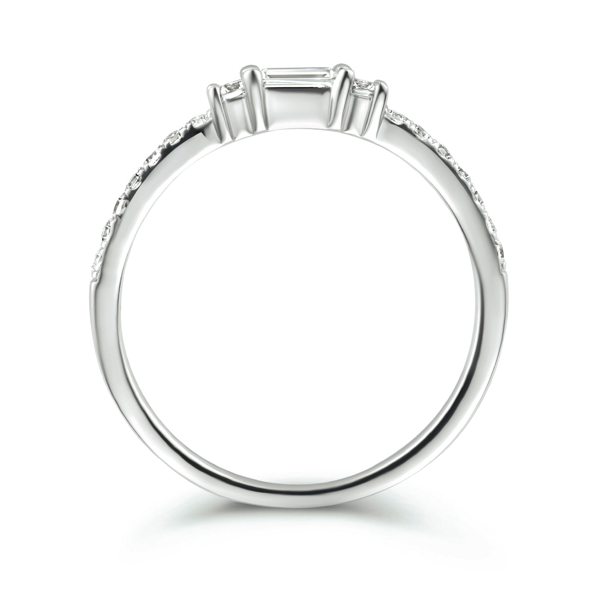 Ring Trilogie Zirkonia Silber rhodiniert