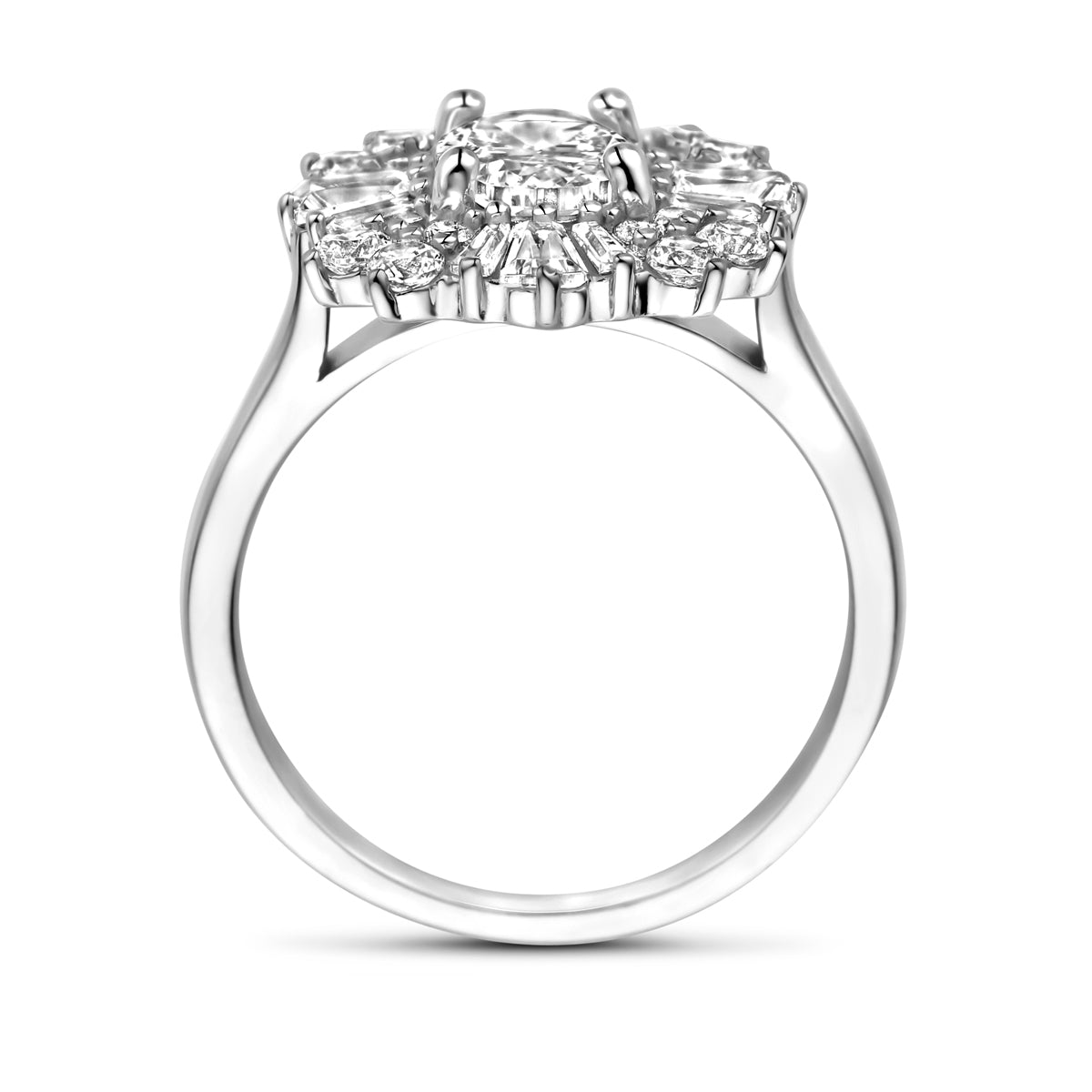 Ring Zirkonia Silber rhodiniert