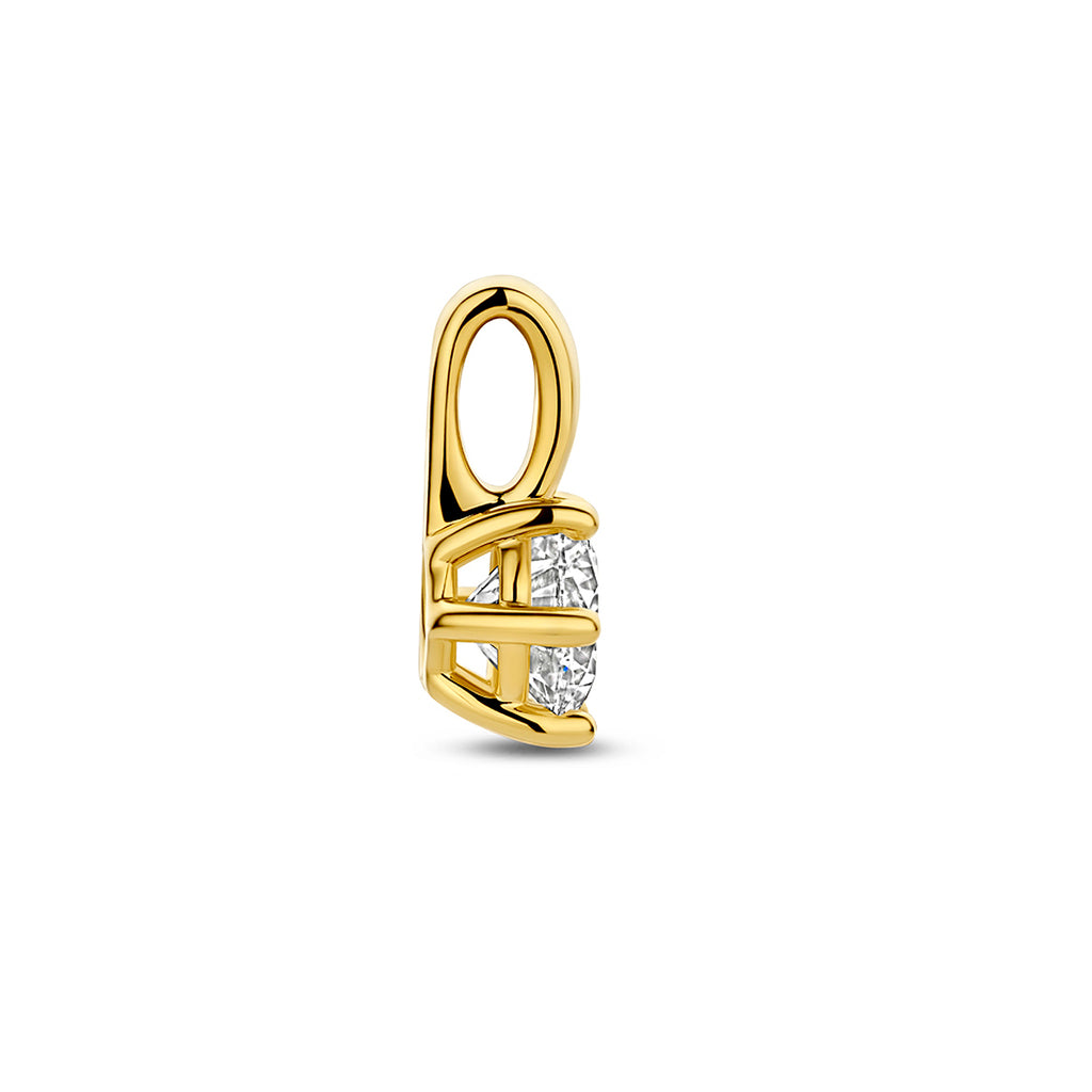 hanger lab grown diamant 0.75ct f vs 12,5 mm 14K geelgoud