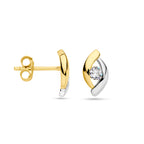 Ohrstecker Zirkonia 1 Micron Silber vergoldet (Gelb/Rhodium)
